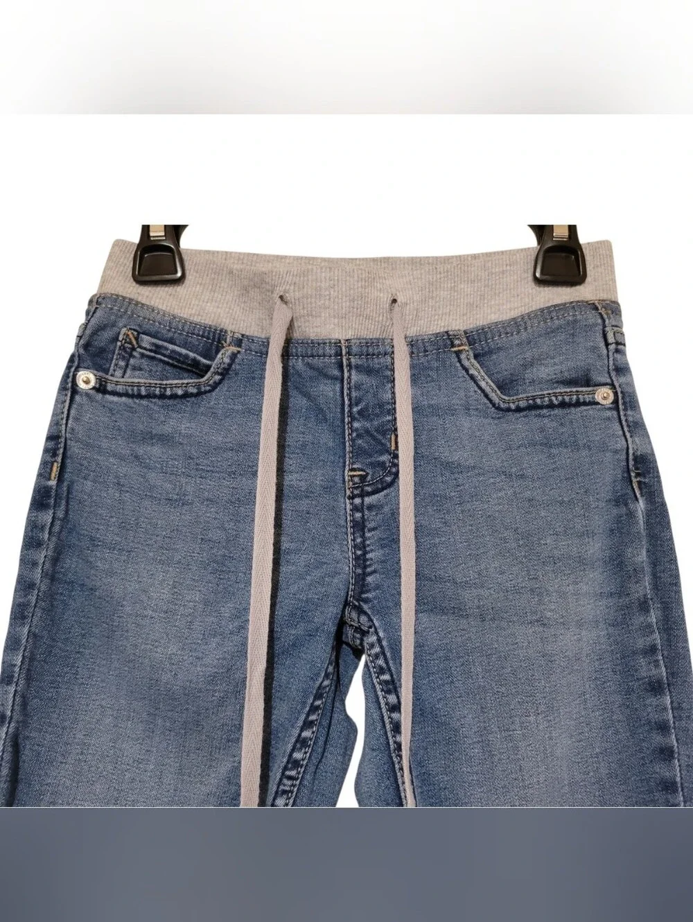 Justice Knit Waistband Super Skinny Mid Rise Jeans Girls Size 8 (Measures 22x24)